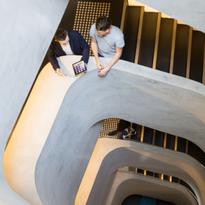 Students Discussing in UTS building stairs